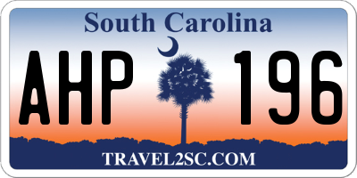 SC license plate AHP196