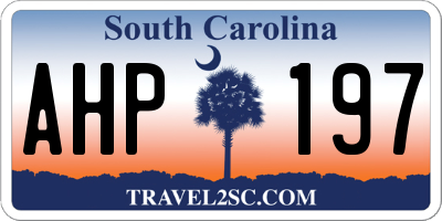 SC license plate AHP197
