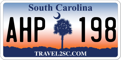 SC license plate AHP198