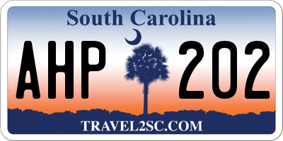 SC license plate AHP202