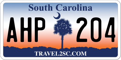 SC license plate AHP204