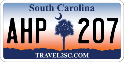 SC license plate AHP207
