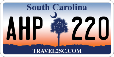 SC license plate AHP220