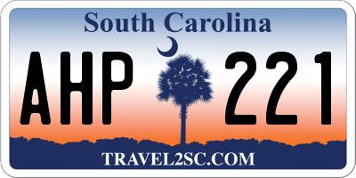 SC license plate AHP221