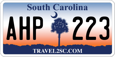 SC license plate AHP223