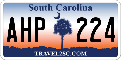 SC license plate AHP224