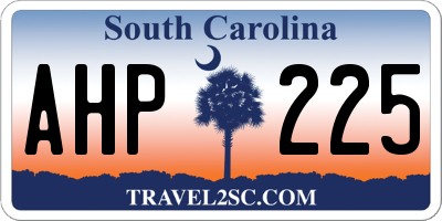 SC license plate AHP225