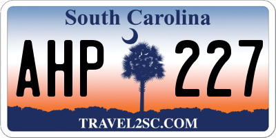 SC license plate AHP227