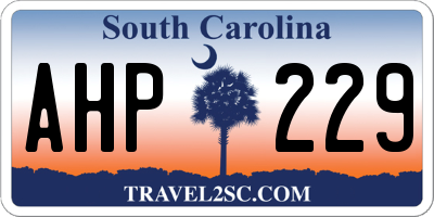 SC license plate AHP229