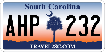 SC license plate AHP232