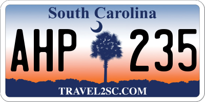 SC license plate AHP235