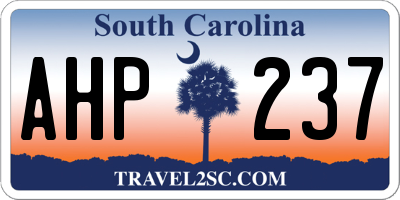 SC license plate AHP237