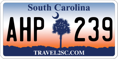 SC license plate AHP239