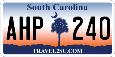 SC license plate AHP240