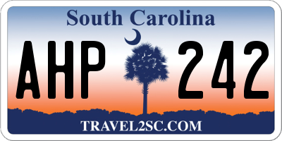 SC license plate AHP242