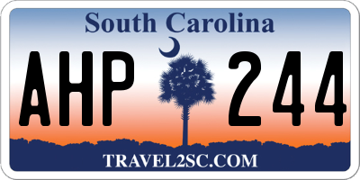 SC license plate AHP244