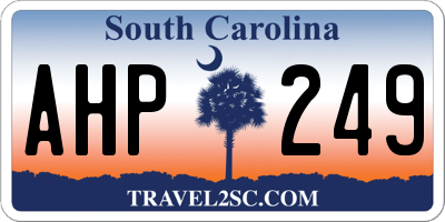 SC license plate AHP249