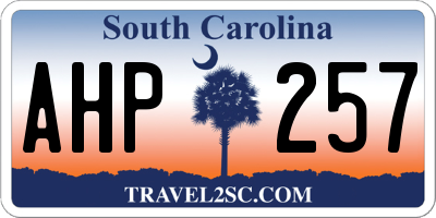 SC license plate AHP257