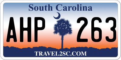SC license plate AHP263