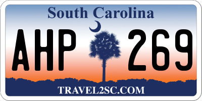 SC license plate AHP269