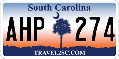 SC license plate AHP274