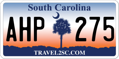 SC license plate AHP275