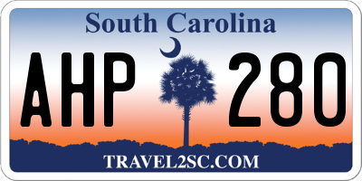 SC license plate AHP280