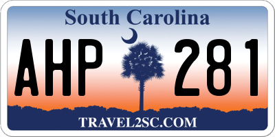 SC license plate AHP281