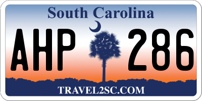 SC license plate AHP286