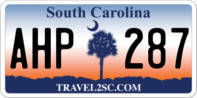 SC license plate AHP287