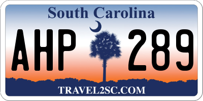 SC license plate AHP289