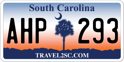 SC license plate AHP293