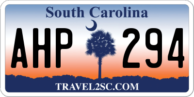 SC license plate AHP294