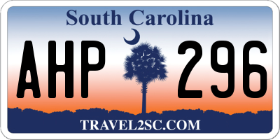 SC license plate AHP296