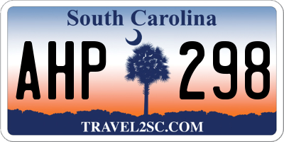 SC license plate AHP298