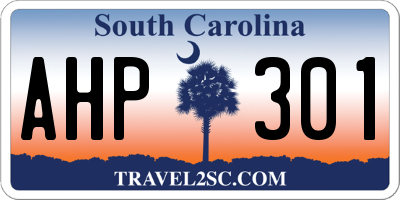 SC license plate AHP301