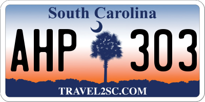 SC license plate AHP303