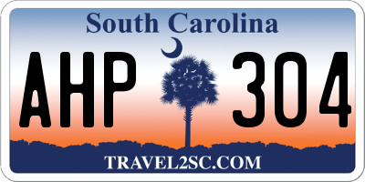 SC license plate AHP304