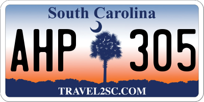 SC license plate AHP305