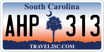 SC license plate AHP313