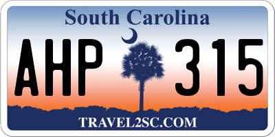 SC license plate AHP315