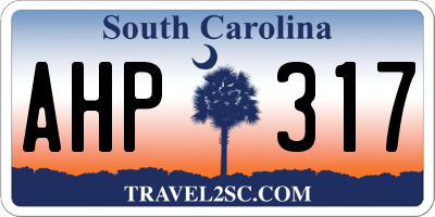 SC license plate AHP317