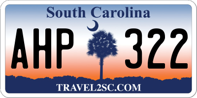 SC license plate AHP322