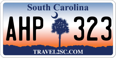 SC license plate AHP323