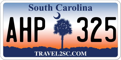 SC license plate AHP325