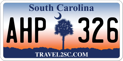 SC license plate AHP326