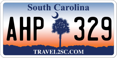SC license plate AHP329