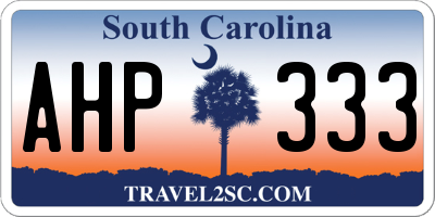 SC license plate AHP333