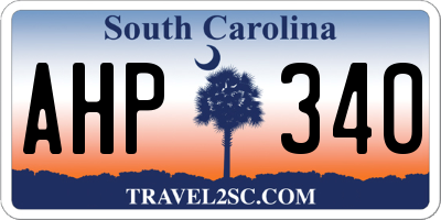 SC license plate AHP340