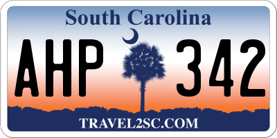 SC license plate AHP342